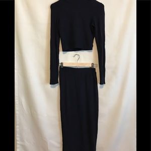 Dark Navy blue skirt set